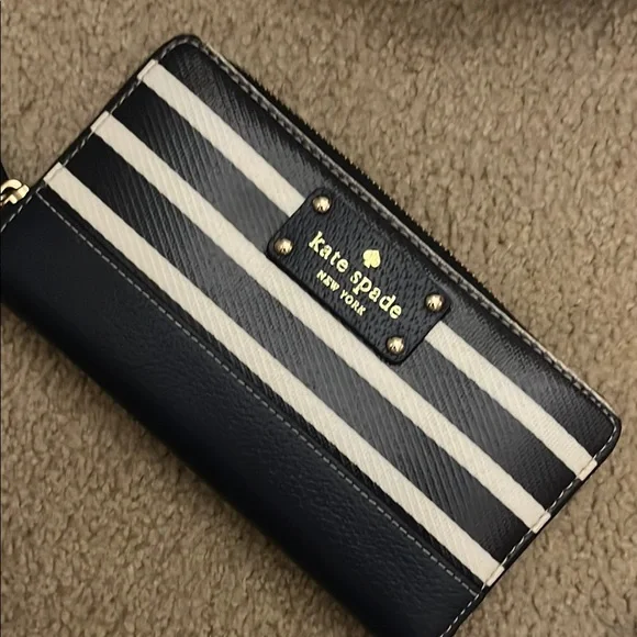 Kate Spade Navy and White Striped Satchel - Picture 8 of 12